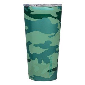 Corkcicle Travel Tumbler, Insulated Water Bottle with Lid, Spill Proof Jade Camo